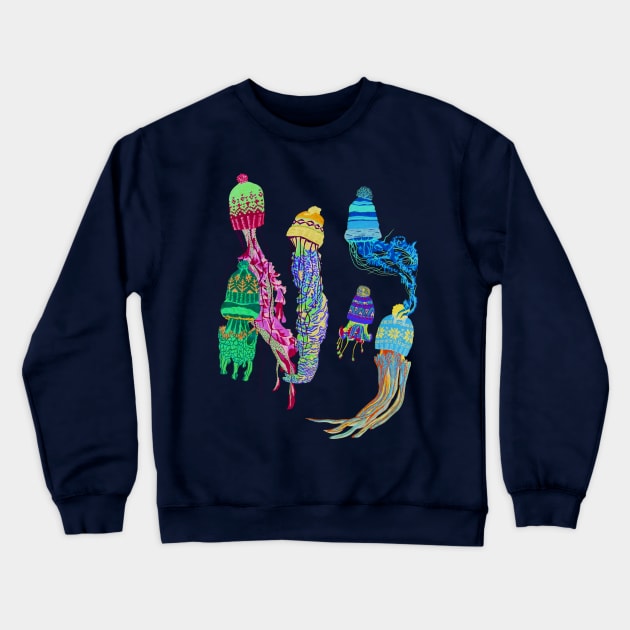 Winter Jellyfish 2 Crewneck Sweatshirt by RaLiz